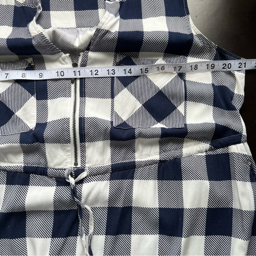 Torrid Navy Blue White Plaid Challis Zip Front Shirt Dress Women Size 0/Large - Picture 7 of 13
